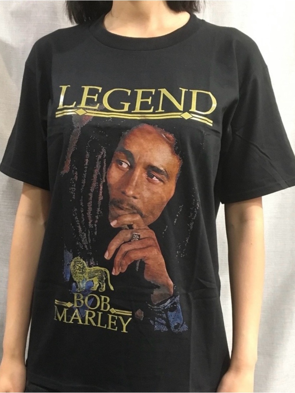 Zion Rootswear Bob Marley "Legend" Graphic Tee - Black with Yellow Accents